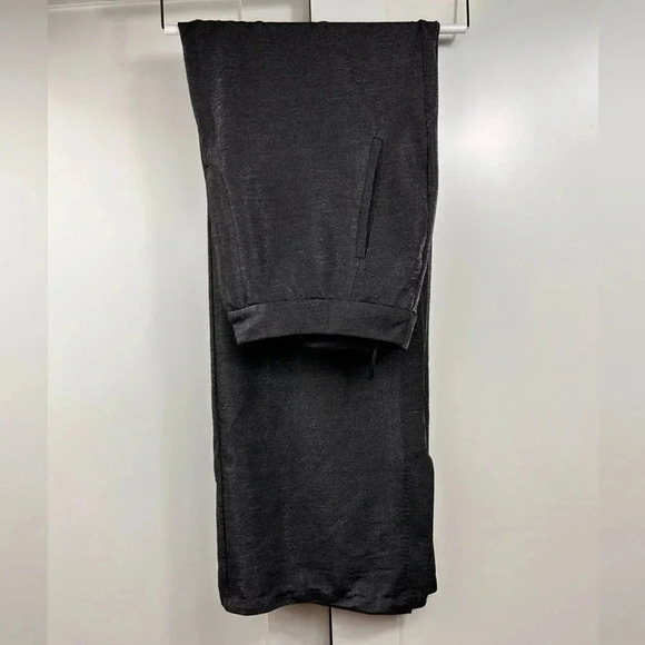 TopShop shiny gray split hem loose trousers, Size 6, high waisted, flowy, Office - Picture 8 of 9